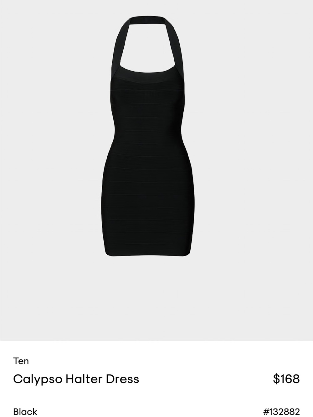Aritzia Calypso Halter Mini Dress — Black